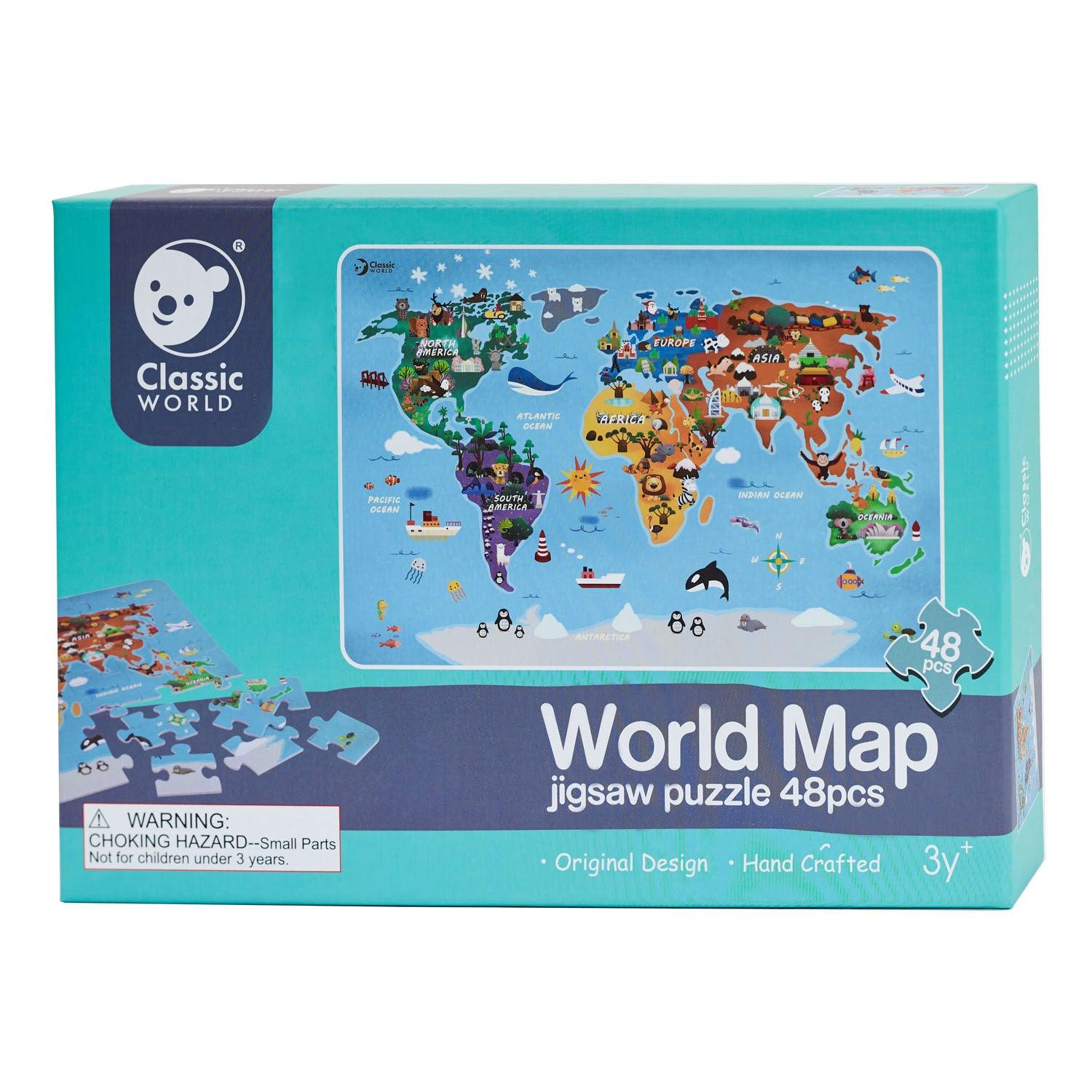 Children's wooden puzzle - a map of the world - MoonyBoon