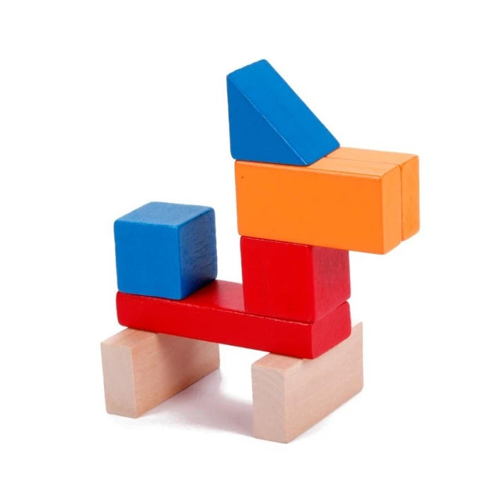 Wooden constructor with cubes - 100 pcs. - MoonyBoon