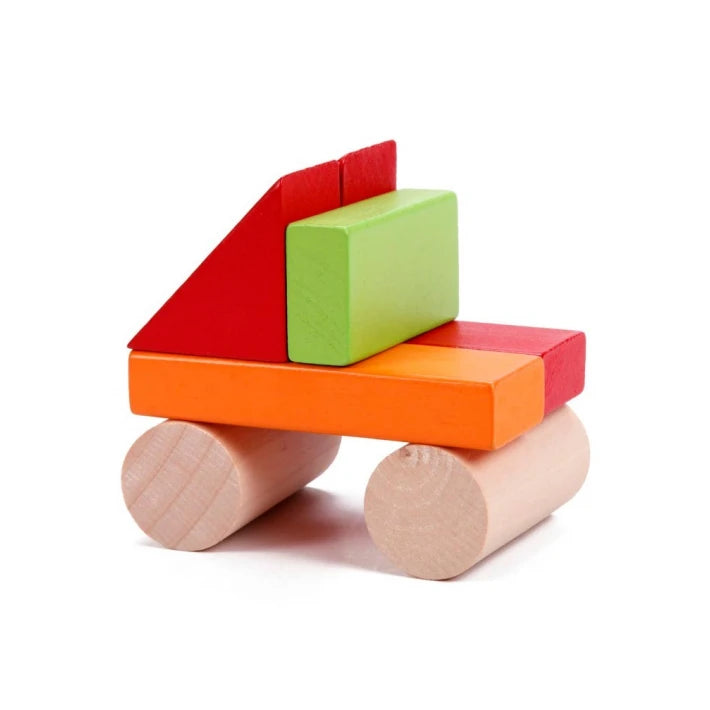Wooden constructor with cubes - 100 pcs. - MoonyBoon