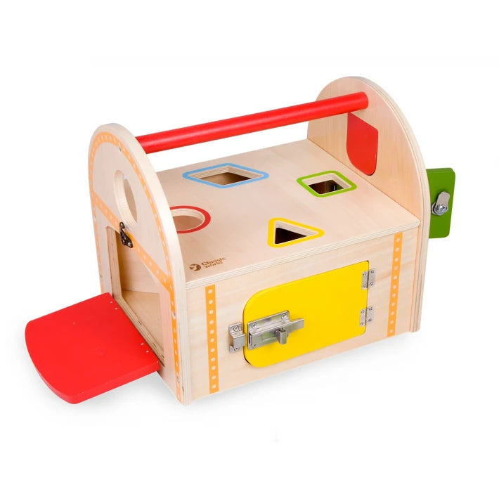 Wooden Box - sorter with different locks - MoonyBoon