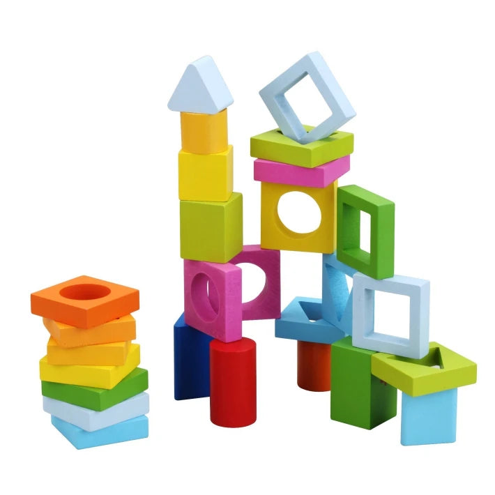 Wooden blocks with different geometric shapes - MoonyBoon