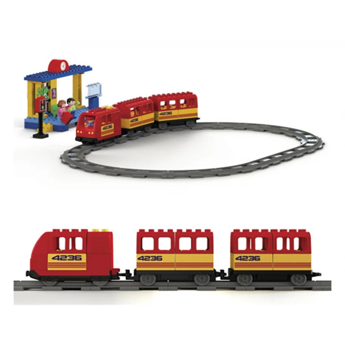 Children's constructor - a train with rails and Unico railway station - MoonyBoon
