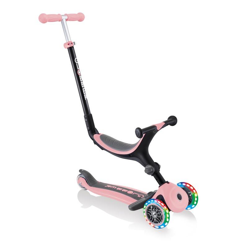 GO•UP FOLDABLE PLUS LIGHTS - Toddler Scooter with Light Up Wheels - pastel pink - MoonyBoon