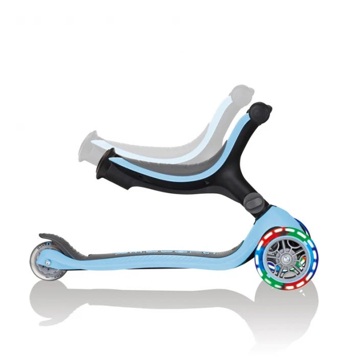 GO•UP FOLDABLE PLUS LIGHTS - Toddler Scooter with Light Up Wheels - pastel blue - MoonyBoon