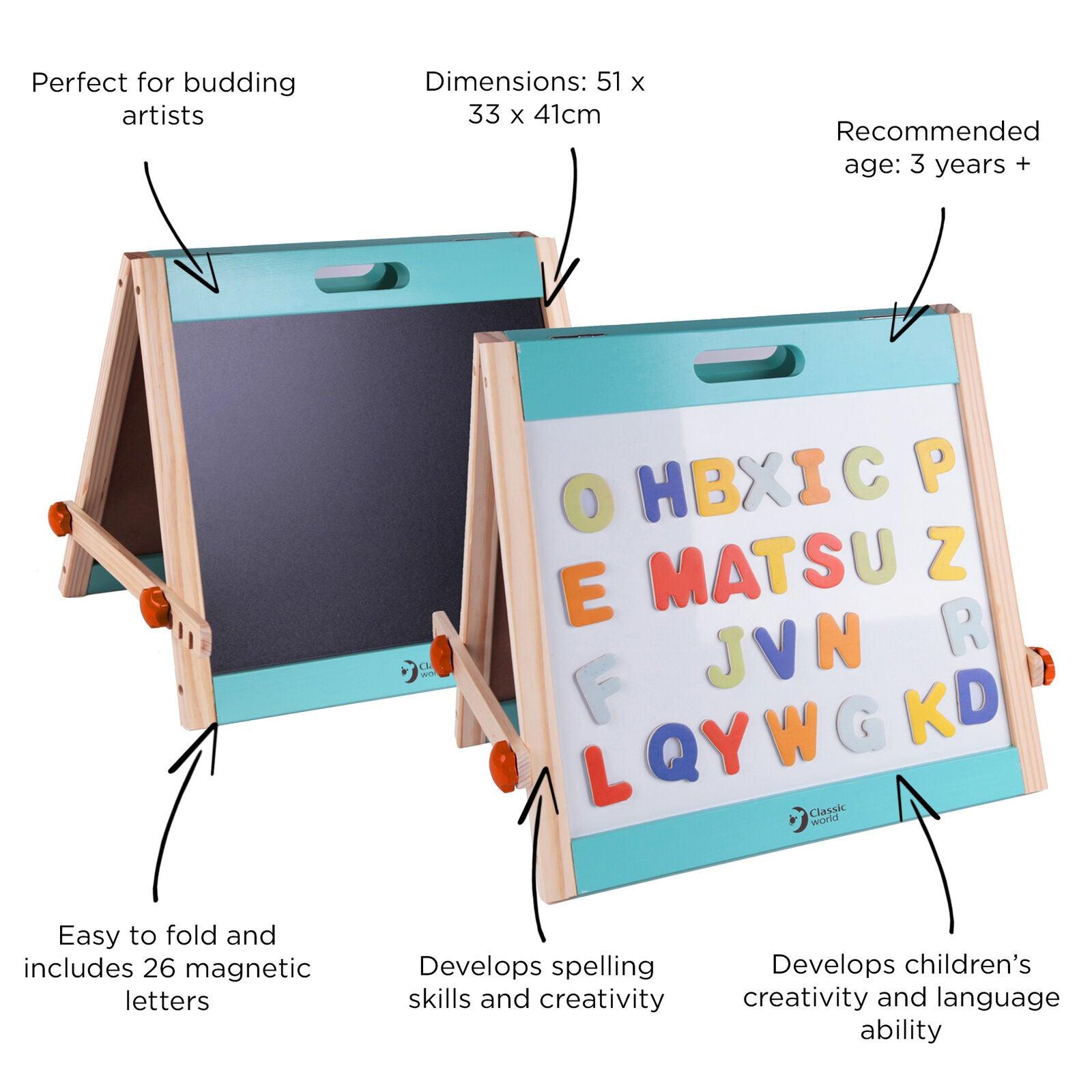 Table drawing board and with magnetic letters - MoonyBoon
