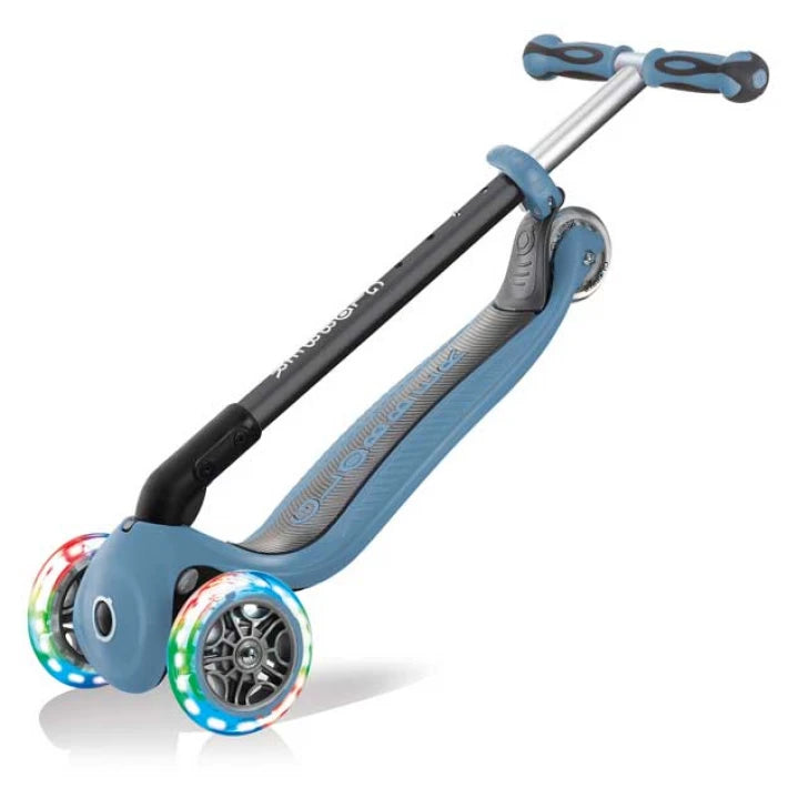 GO•UP DELUXE FANTASY LIGHTS - Toddler Scooter with Light Up Wheels - Pastel Blue - MoonyBoon