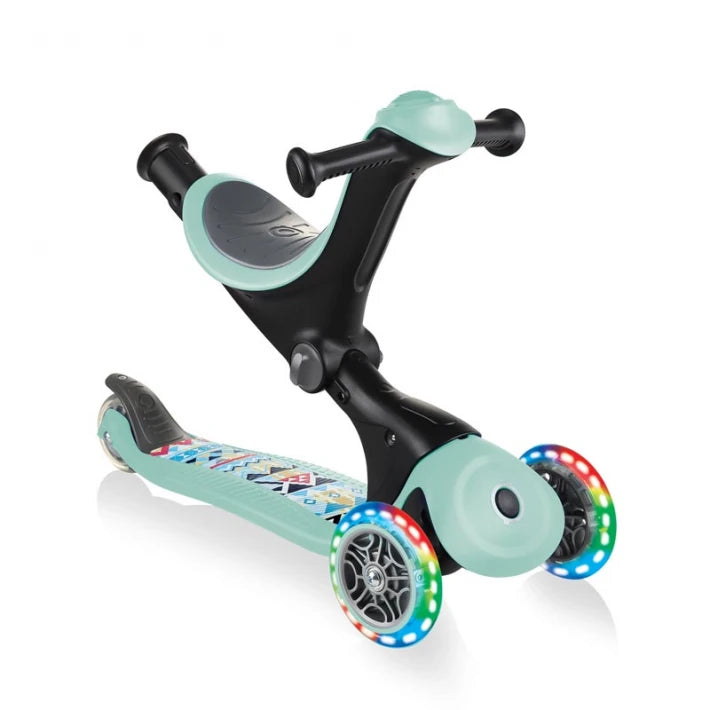 GO•UP DELUXE FANTASY LIGHTS - Toddler Scooter with Light Up Wheels - Mint Color - MoonyBoon
