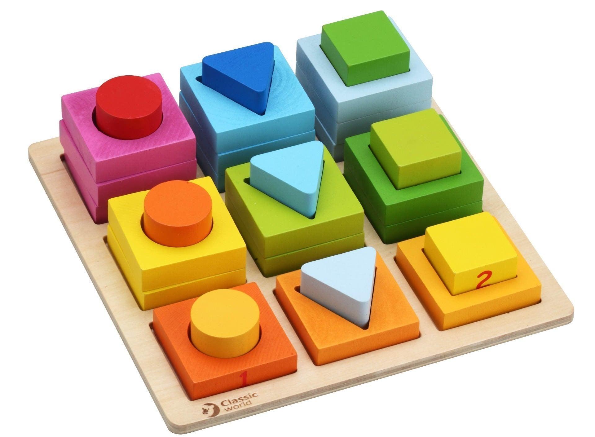 Wooden blocks with different geometric shapes - MoonyBoon