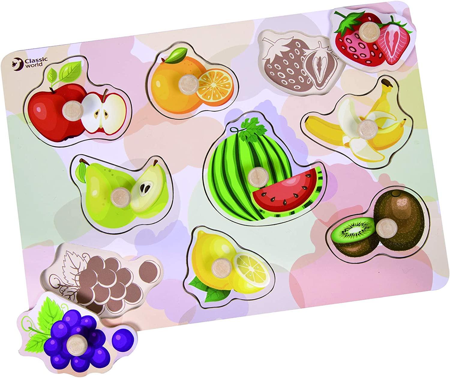 Wooden puzzle for children with fruit - MoonyBoon