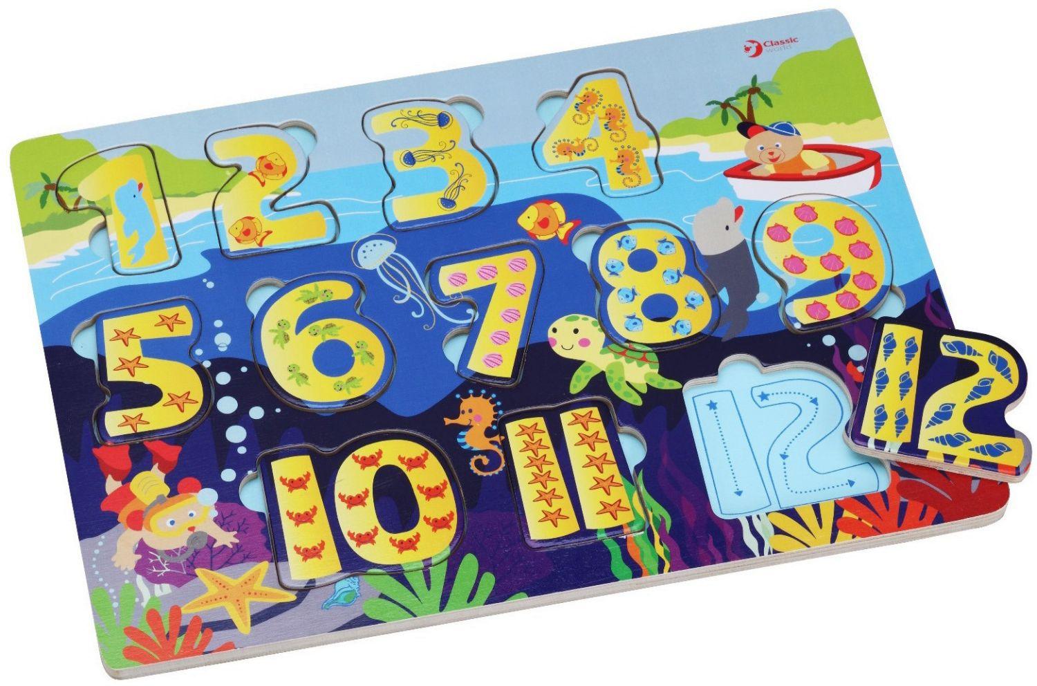 Wooden puzzle for children with numbers - MoonyBoon