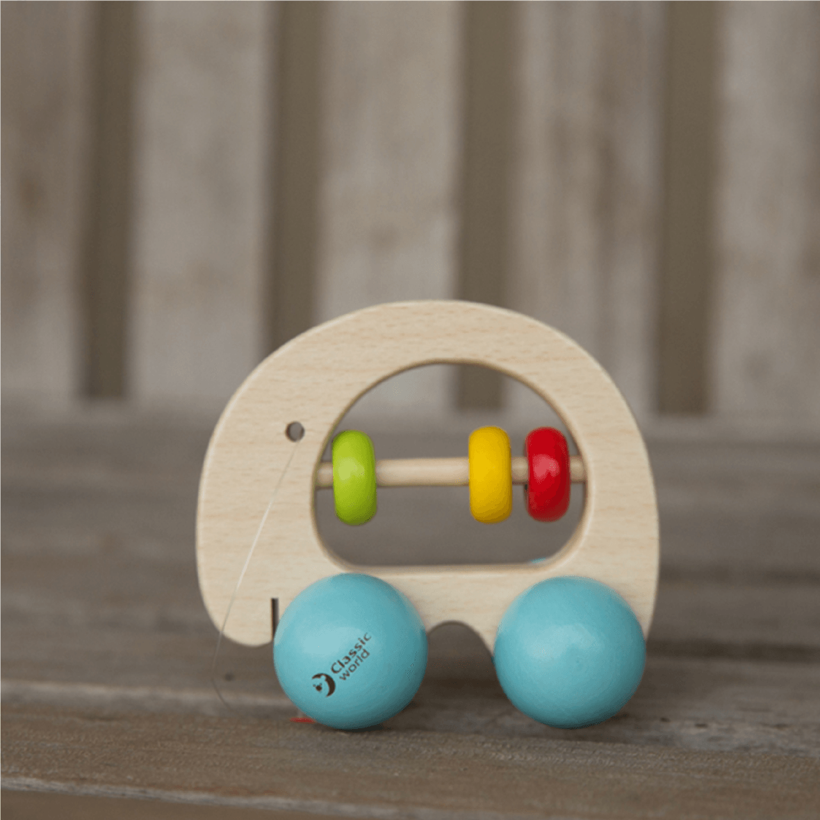 Wooden rattle for babies - elephant - MoonyBoon