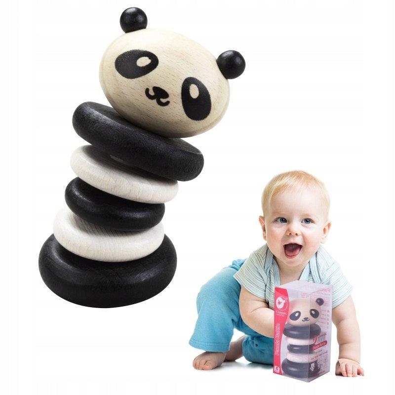 Wooden rattle - panda - MoonyBoon