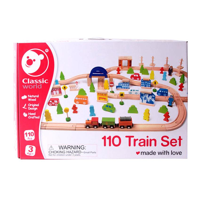 Wooden roller coaster with rails - 110 parts - MoonyBoon